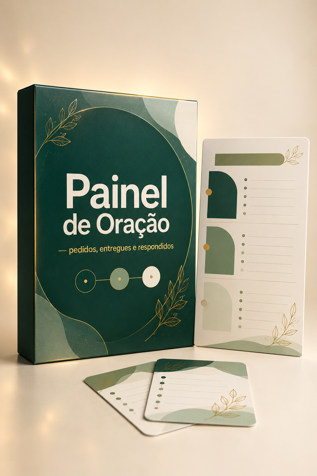 Caixa Painel de Oração com folhas de pedidos e cartões