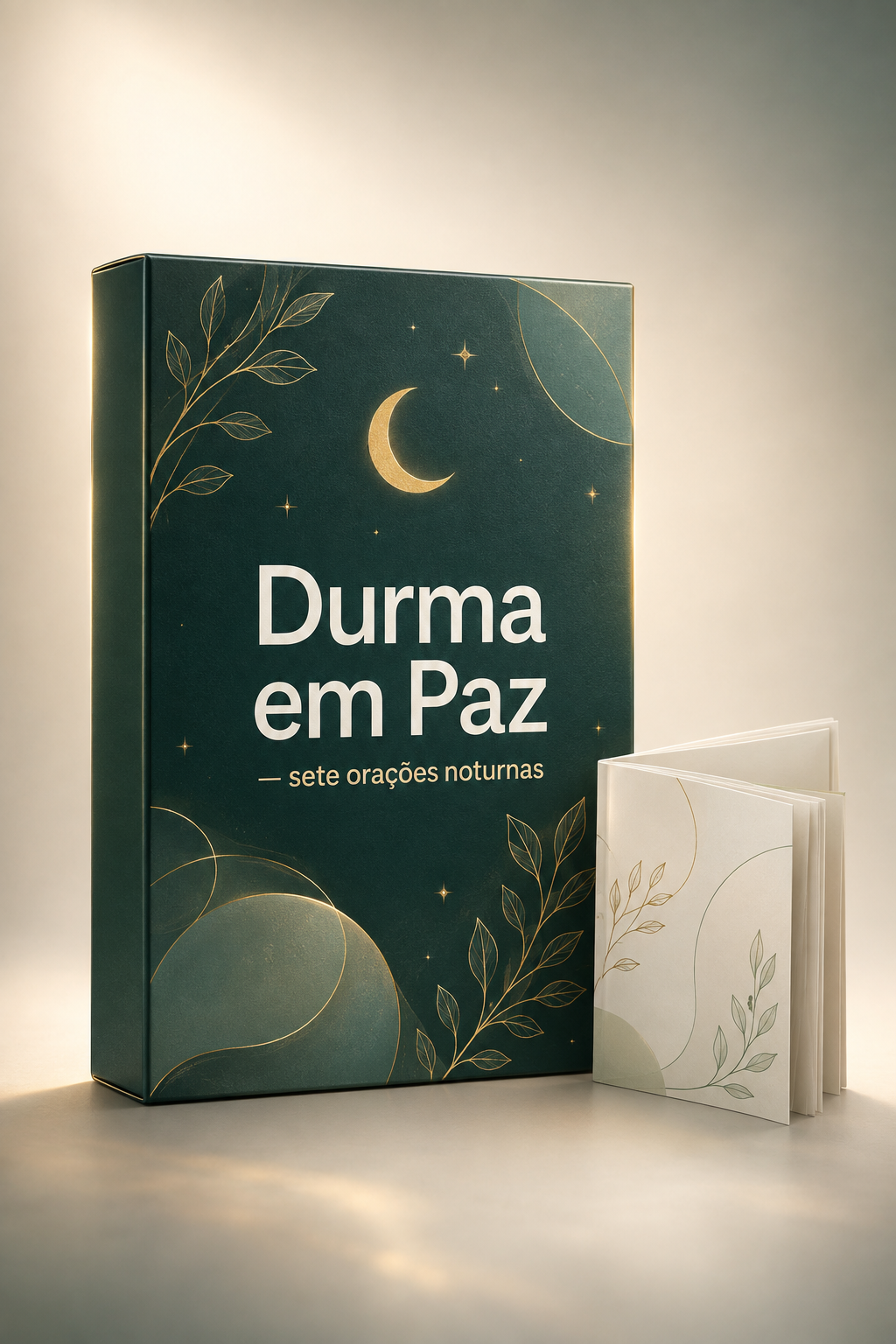 Caixa Durma em Paz — sete orações noturnas, com livreto ao lado